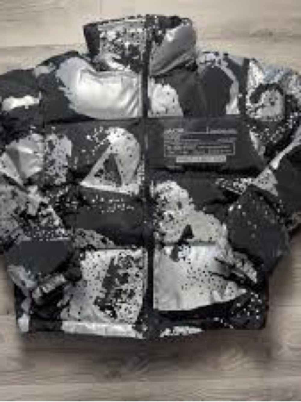 Kids Black & Gray Patterned Puffer Jacket